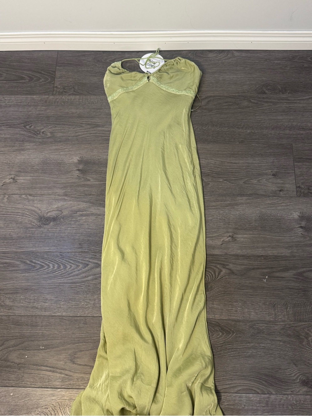 Princess Polly Emily Maxi Dress Green Halter Lace Trim NWT Size US 4 AU 8